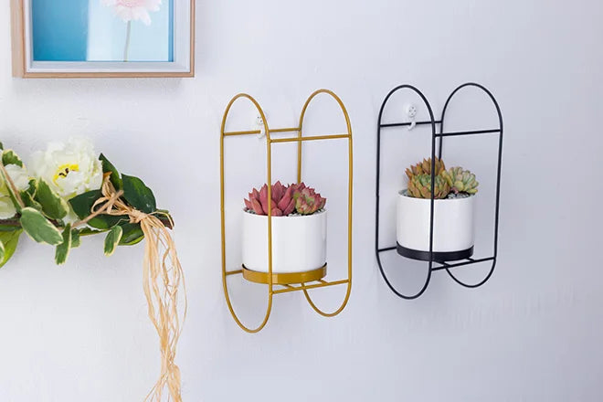 Metal Plant Hanger With Ceramic Pots Hanging Planter Vase Air Plant Containers