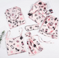 7pc Long Sleeve Pajama Sleepwear Sets pink black