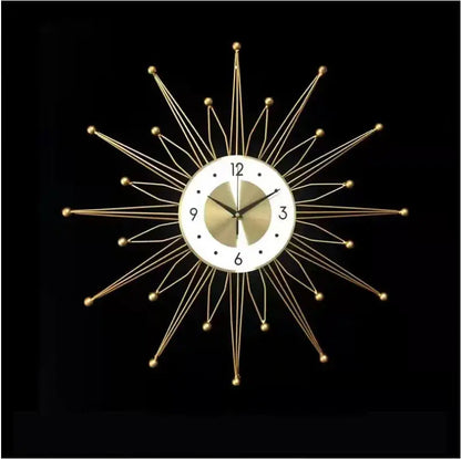 60cm 3d Sun Shaped Retro Hanging Clock Creative Silent Iron Nordic Wall Clock