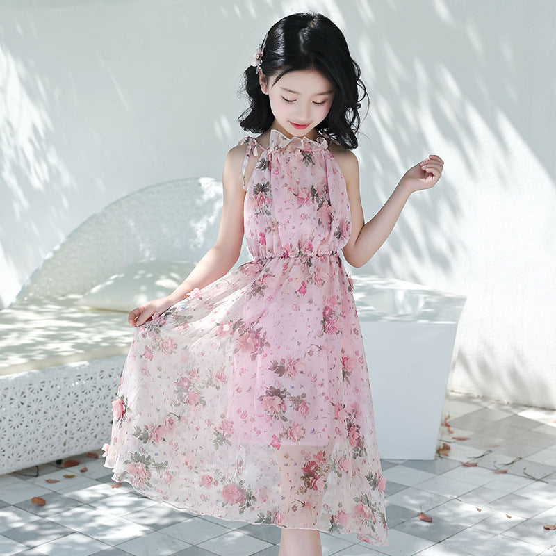 Girls Bohemian Summer Dress - Floral Maxi Dress - - dress