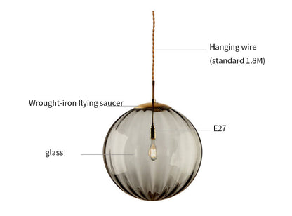 Glass LED Pendant Lighting Retro Hanging Lamp