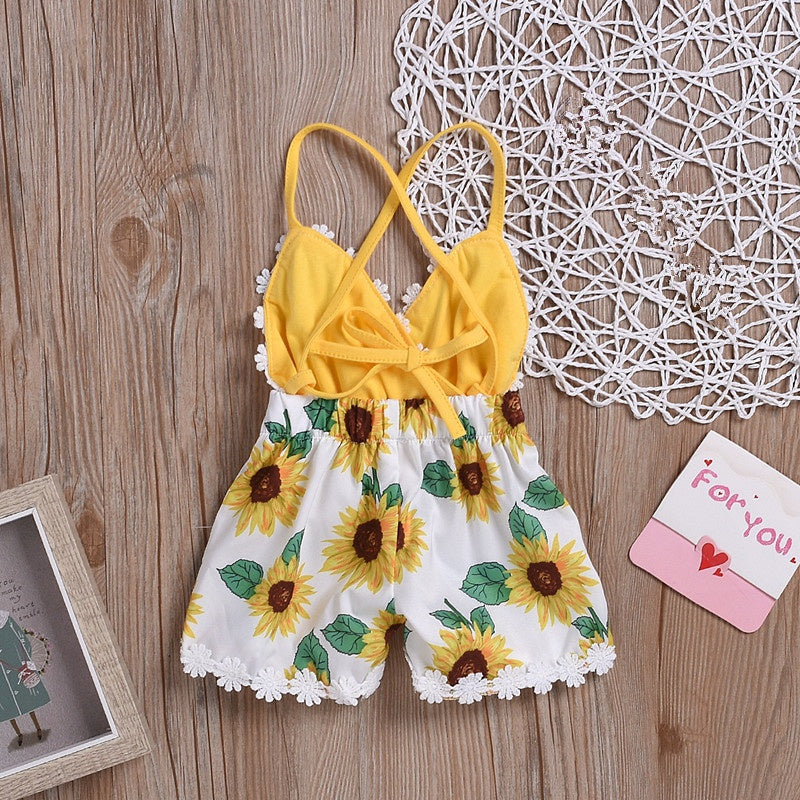 Sunlit Sunflower Toddler Playsuit - - one piece