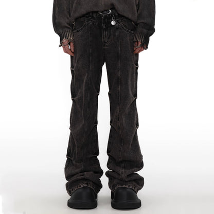 Mens Vintage Crumpled Skinny Jeans Washed-Out - - jeans