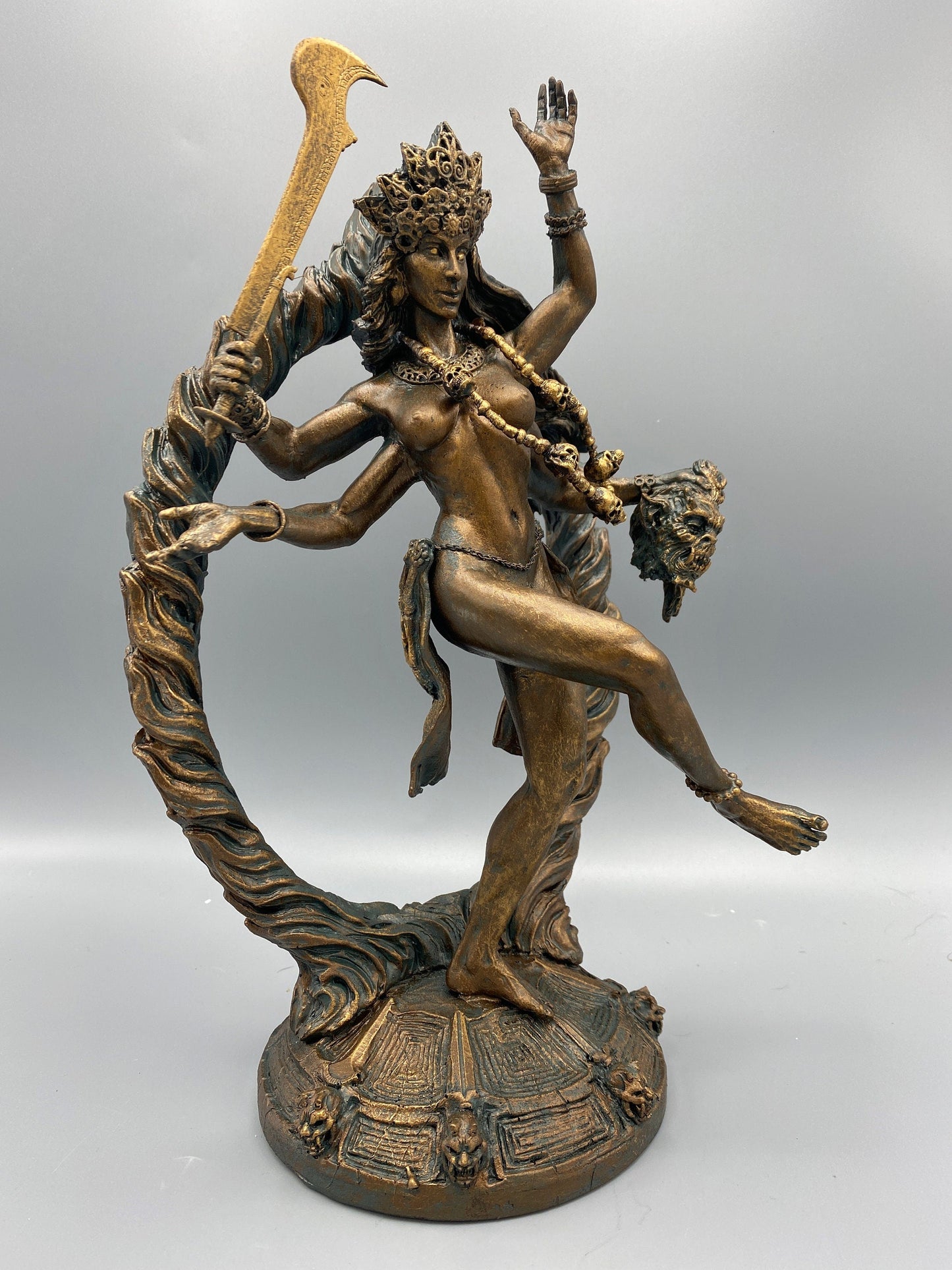 Kali Goddess Statue, Hand Painted Resin Sculpture |Mythological Figurine |Myths and Legends Hindu Statue |Mythic Altar Statue for Home Decor - -