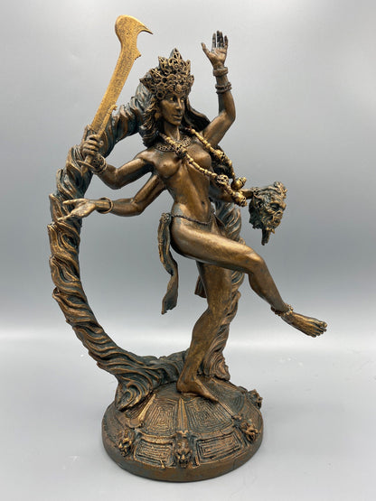 Kali Goddess Statue, Hand Painted Resin Sculpture |Mythological Figurine |Myths and Legends Hindu Statue |Mythic Altar Statue for Home Decor - -
