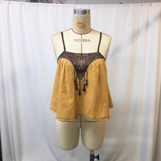 Chinese Style Retro Suspender Top - - 0