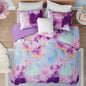 Cassiopeia King Watercolor Duvet Set - Duvet Set Lavender King Cal King - Duvet cover
