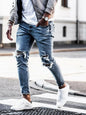Mens Casual Distressed Jeans - Blue XL -