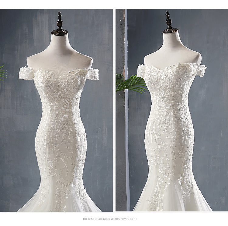 Elegant Mermaid Lace Bridal Gown - - dress
