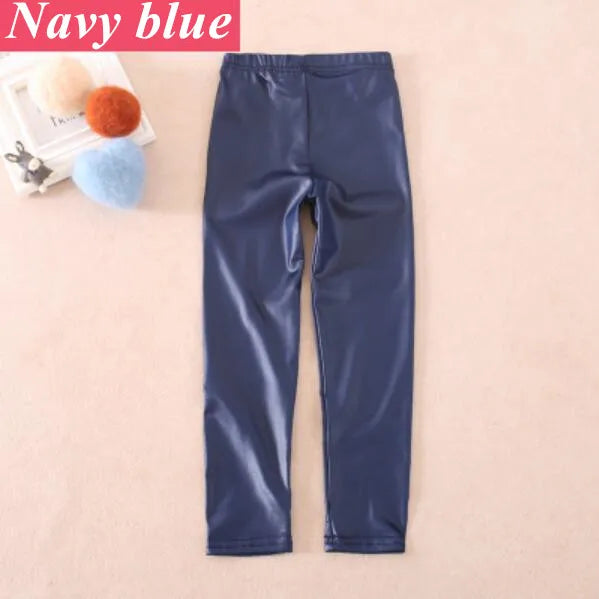 Faux PU Leather Kids Leggings