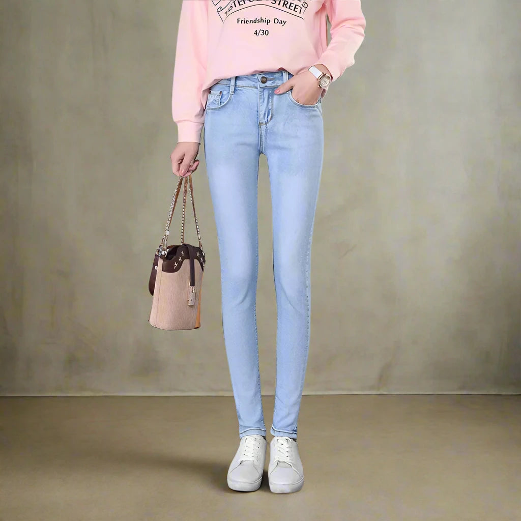 Close-Fitting Pants High Waist Loose Comfortable Jeans