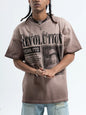 Men's Letter Graphic Oversized T-Shirt - Khaki -
