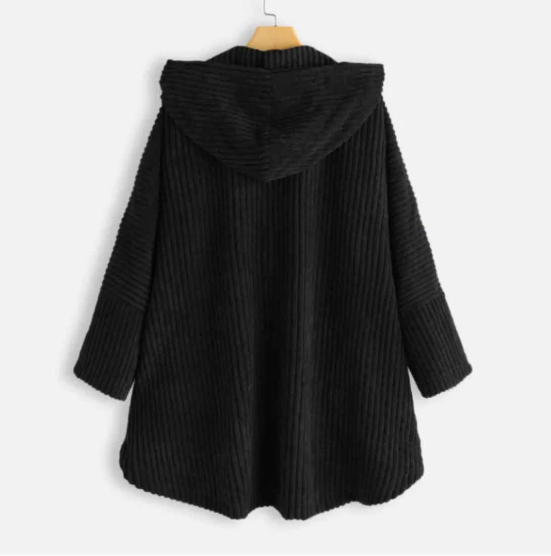 Loose Plus Size Retro Corduroy Coat - - coat
