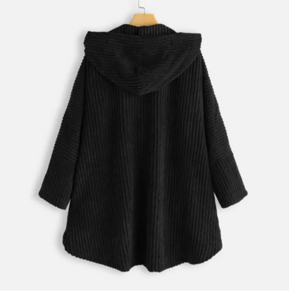 Loose Plus Size Retro Corduroy Coat - - coat