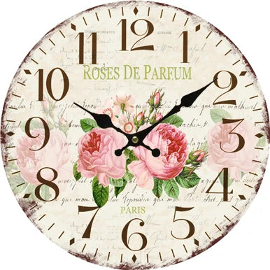 12 Inch MDF Wooden Clock Antique Clock and Creative Art  Home Decor Wall Clocks