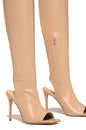 Black Stiletto Heels Fish Mouth Boots