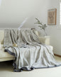 New Tassel Bamboo Fiber Towel Blanket with Jacquard Design - Lark Gray 200*230cm - blanket