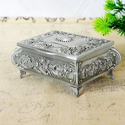 Antique Sterling Silver Plated Trinket Jewlery Box