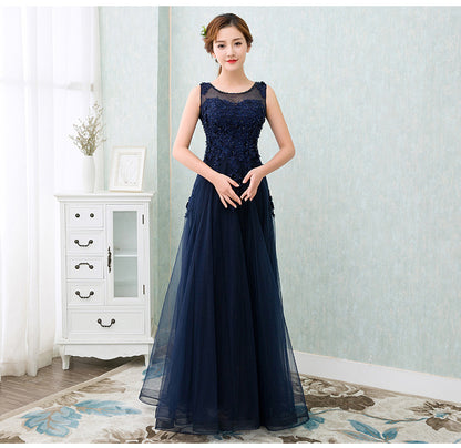 Charcoal Chic Formal Gown - Navy XL - dress