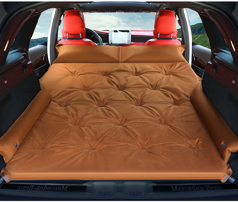 Suede Fabric Automatic Inflatable Car Air Bed for SUV Back Seat