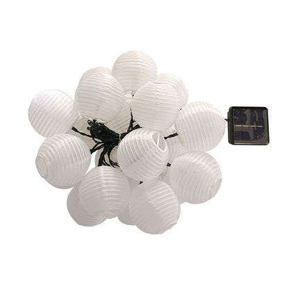 Solar Fabric Lighting Chain Colorful Lantern Decoration on String - - Lanterns