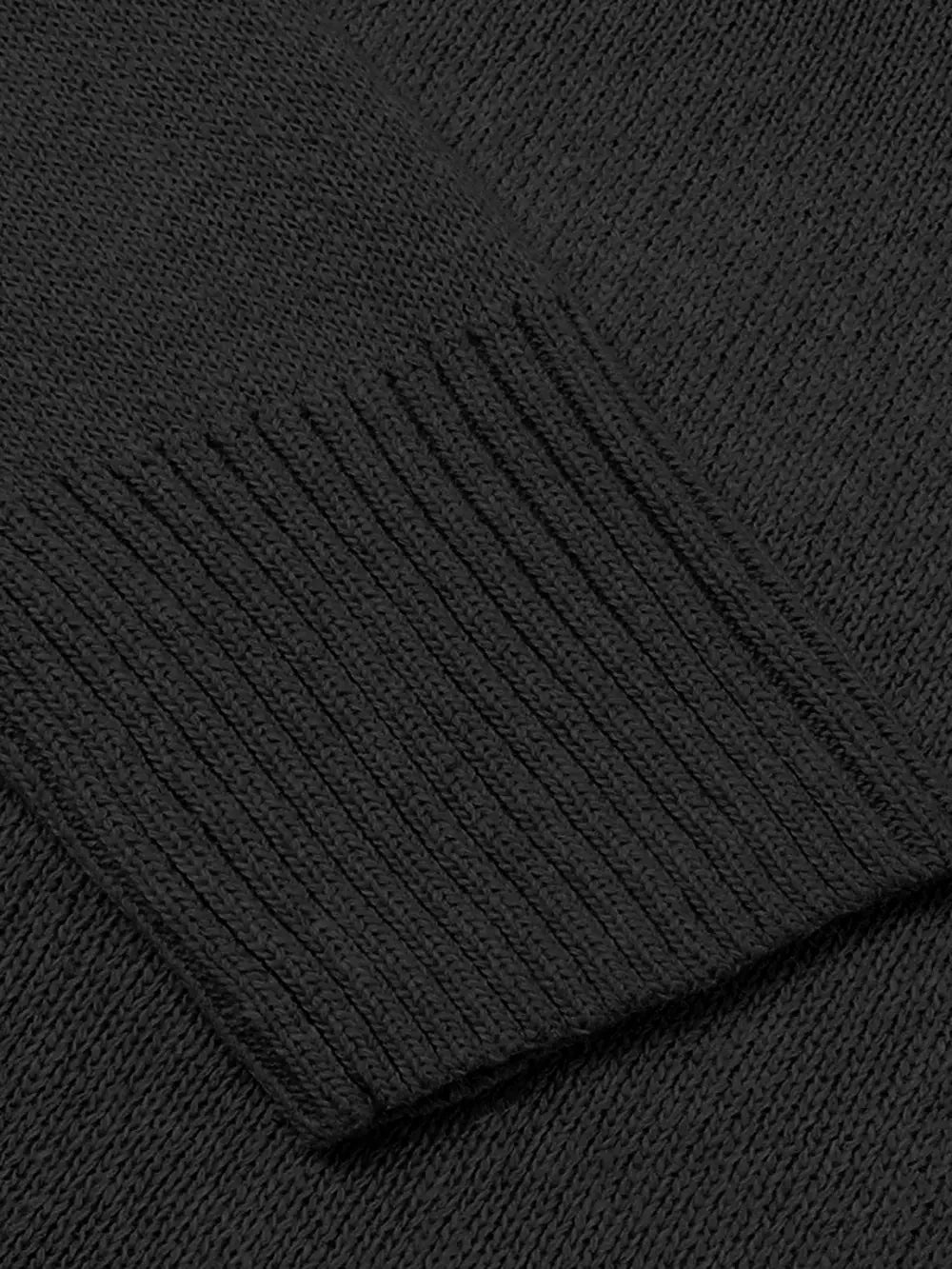 V-Neck Long Sleeve Knit Top - -
