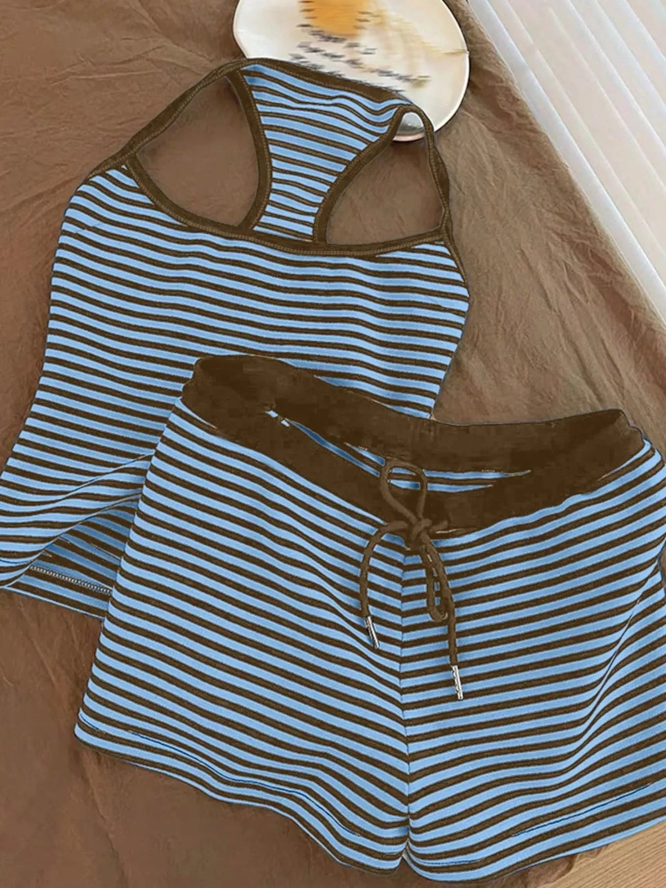 Striped Tank Top and Shorts Set- Shopimist- {{Product type}}