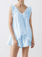 Ruffle Trim V-Neck Top and Shorts Set- Shopimist- {{Product type}}