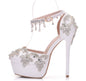 Elegant White Diamond Bridal Heels - 41 White diamond -