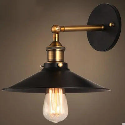 Single Head Industrial Vintage Retro Wooden Metal Wall Lamp