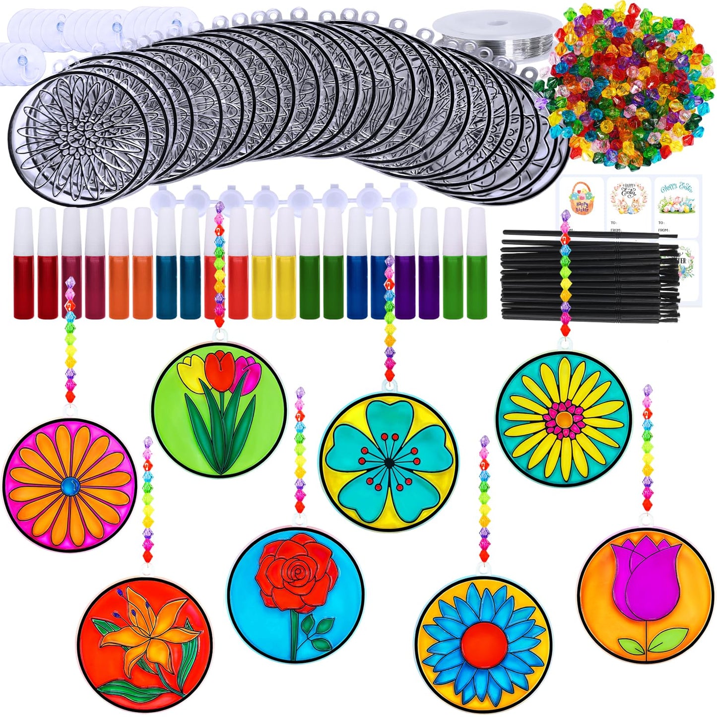 Floral Radiance DIY Suncatcher Kit - n a - suncatchers