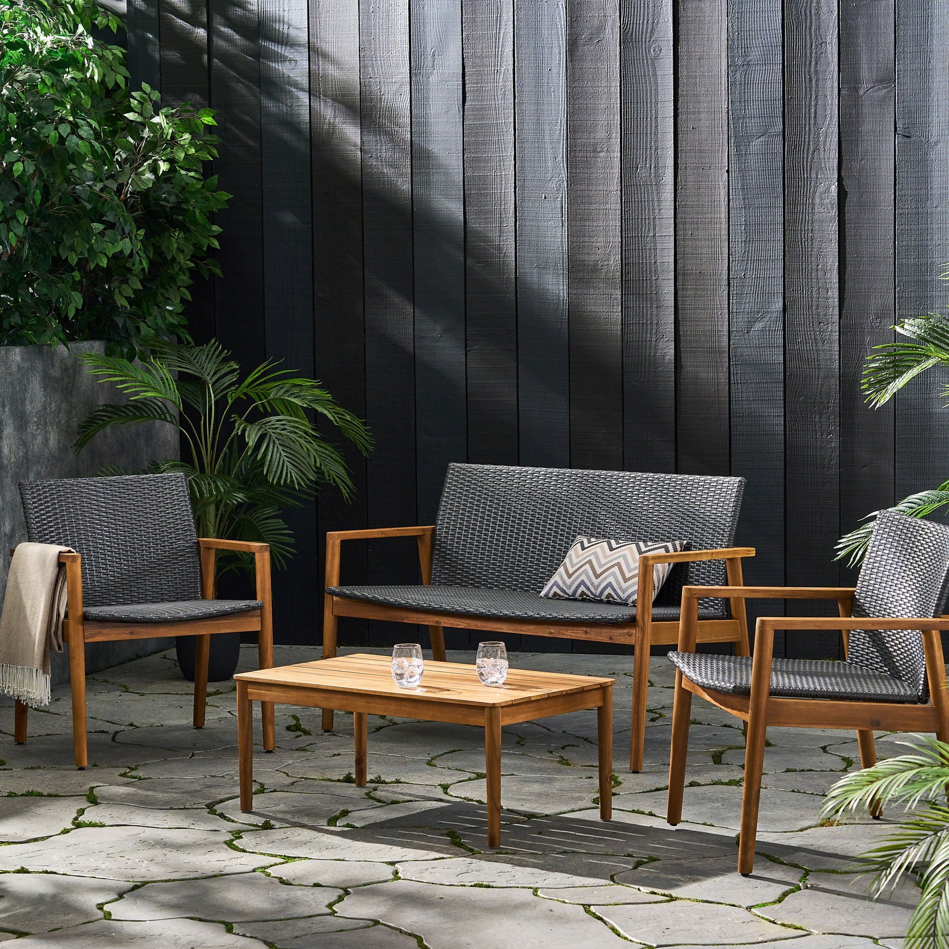Bryan - Chat Set Outdoor Furniture Frame - Teak- Unique Piece Furniture- {{Product type}}