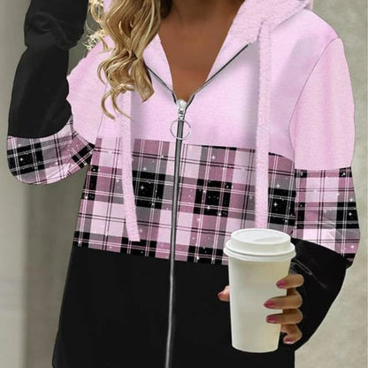 Loose Retro Hooded Zipper Sweatshirt - - hoodie
