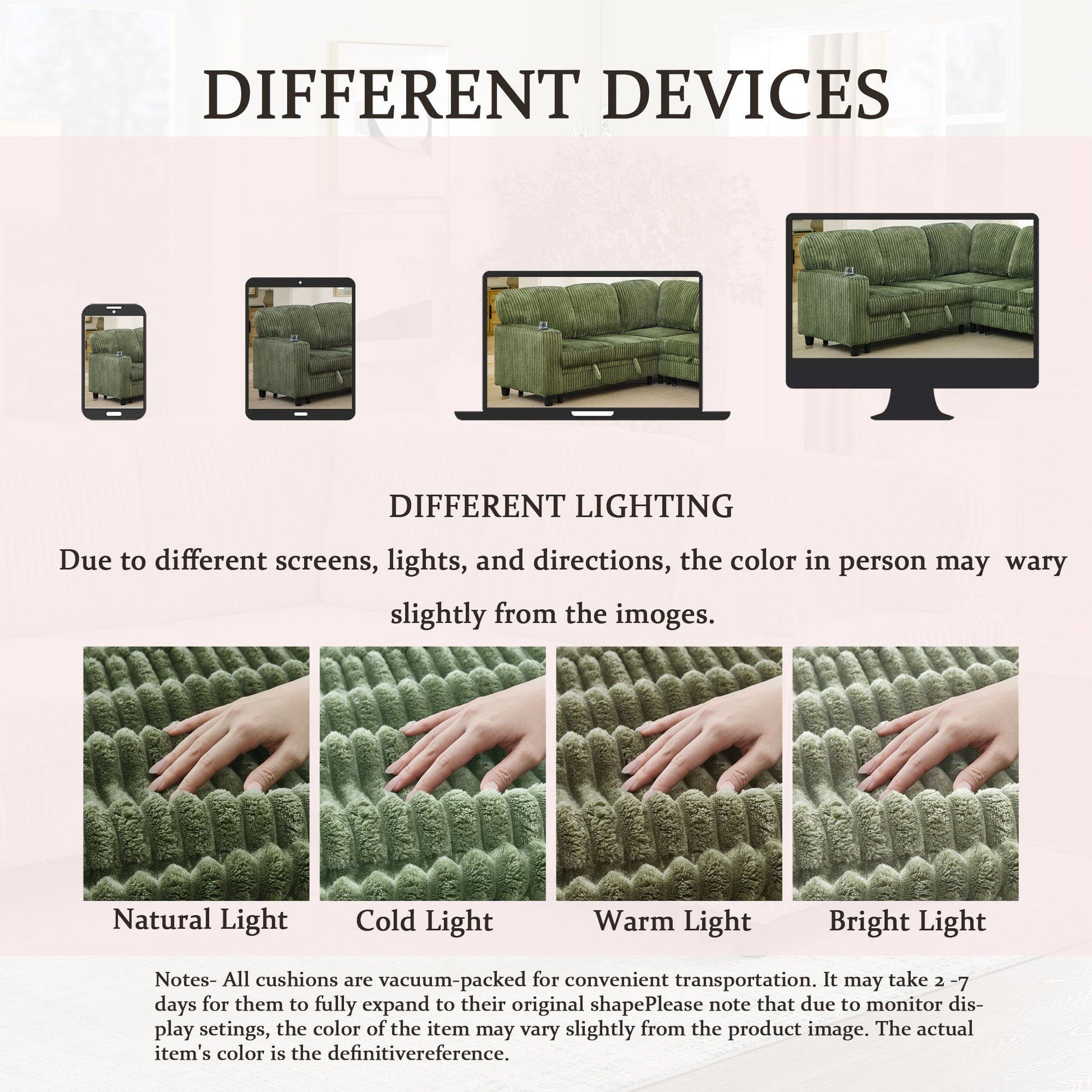 Sofa Bed L-Shape Corduroy Olive Green 5 Seat Pull-Out USB Ports 81 In- NIKKI CASA- {{Product type}}