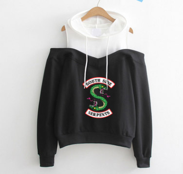 Off-Shoulder Hooded Sweatshirt - B S - sweatshirt