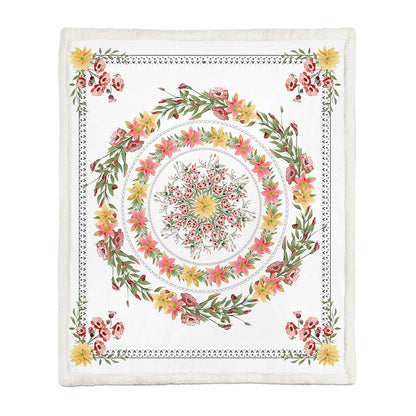 Chinese Floral Flannel Blanket – Soft Printed Throw in Multiple Sizes - 6 Style - Blankets