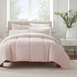 SERTA Simply Clean Ultra Soft Hypoallergenic Solid 3 Piece Comforter Set King Blush - Blush King - blanket