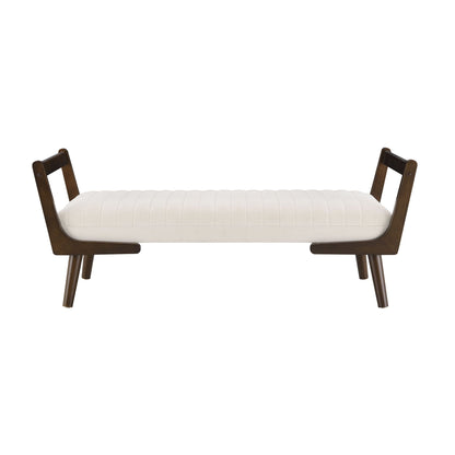 Mid-Century Bench With Wood Legs- Unique Piece Furniture- {{Product type}}