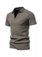 Men's Plus Size Casual Notched Short Sleeve Polo - Army Green -
