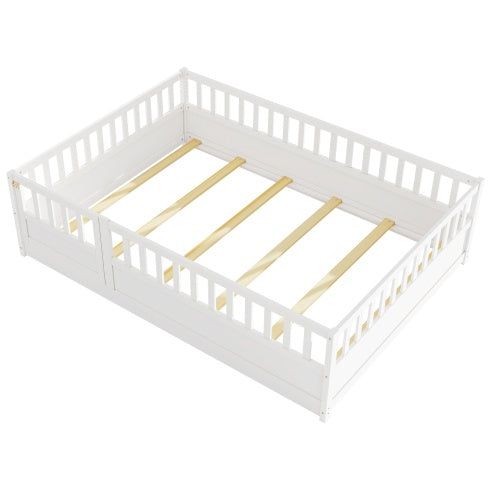 Full Size Montessori Wooden Childrens Floor Bed - - bed frame