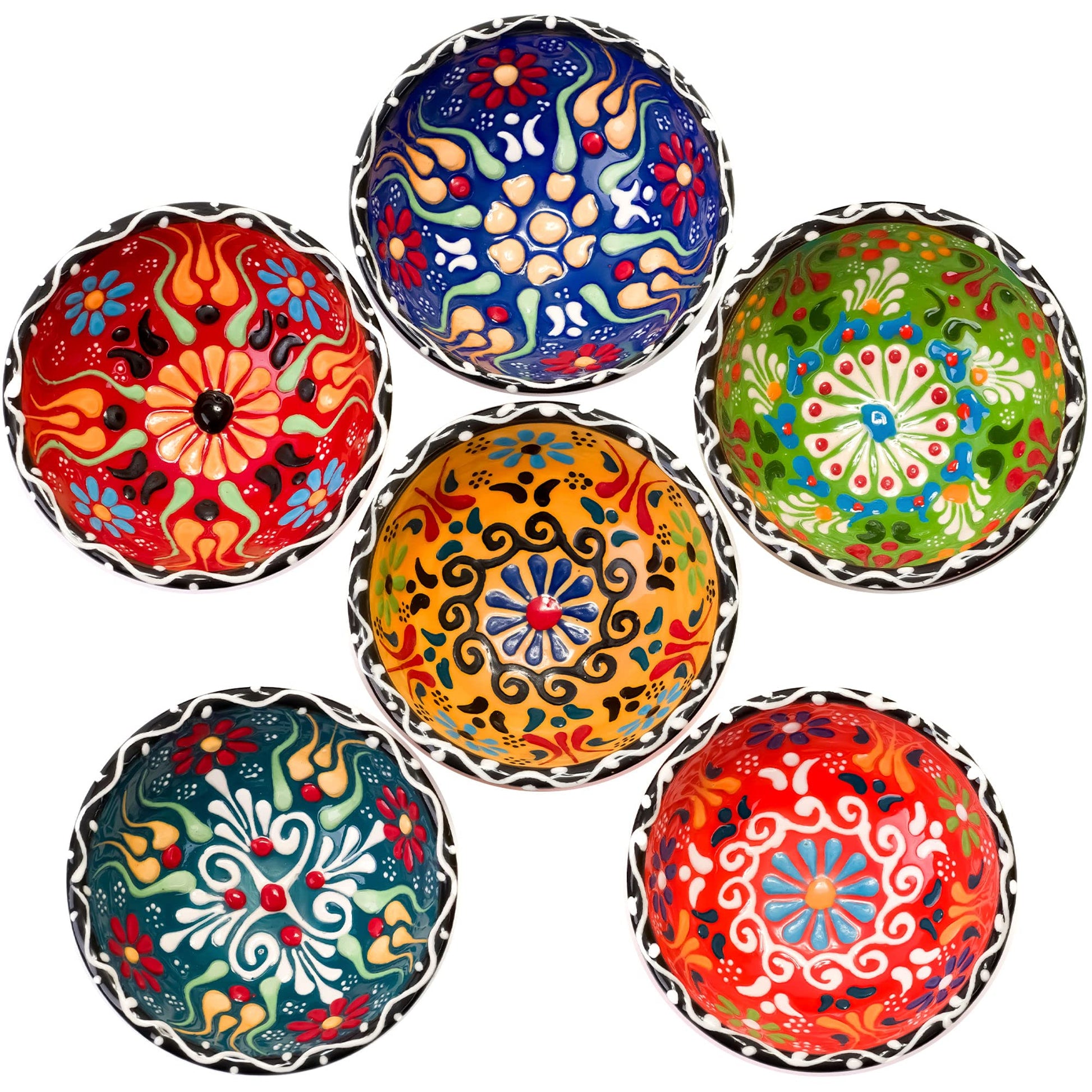VividCraft 6-Piece Ceramic Sauce Bowls - - bowls