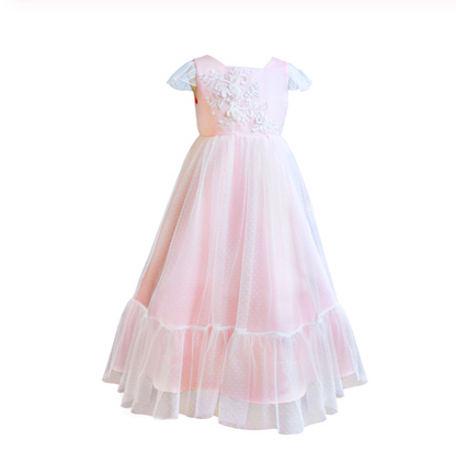 Flower Girl Dress for Girls - Princess Gown Outfit - Pink 140cm - dress
