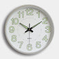 W103 12 Inch a Large Decorative Glow in Dark Luminous Wall Clock green grey One size