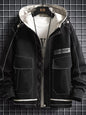 Men's Plus Size Hooded Casual Lightweight Jacket - Black -