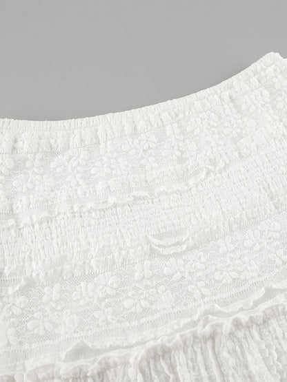 Lace Tiered Maxi Skirt - -