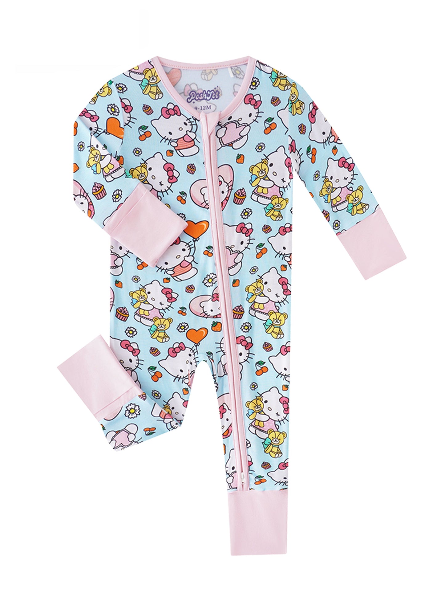 PoshTOT Sanrio Love Hello Kitty Bamboo Baby Convertible Zippy Romper - 18-24M - Zippy Romper