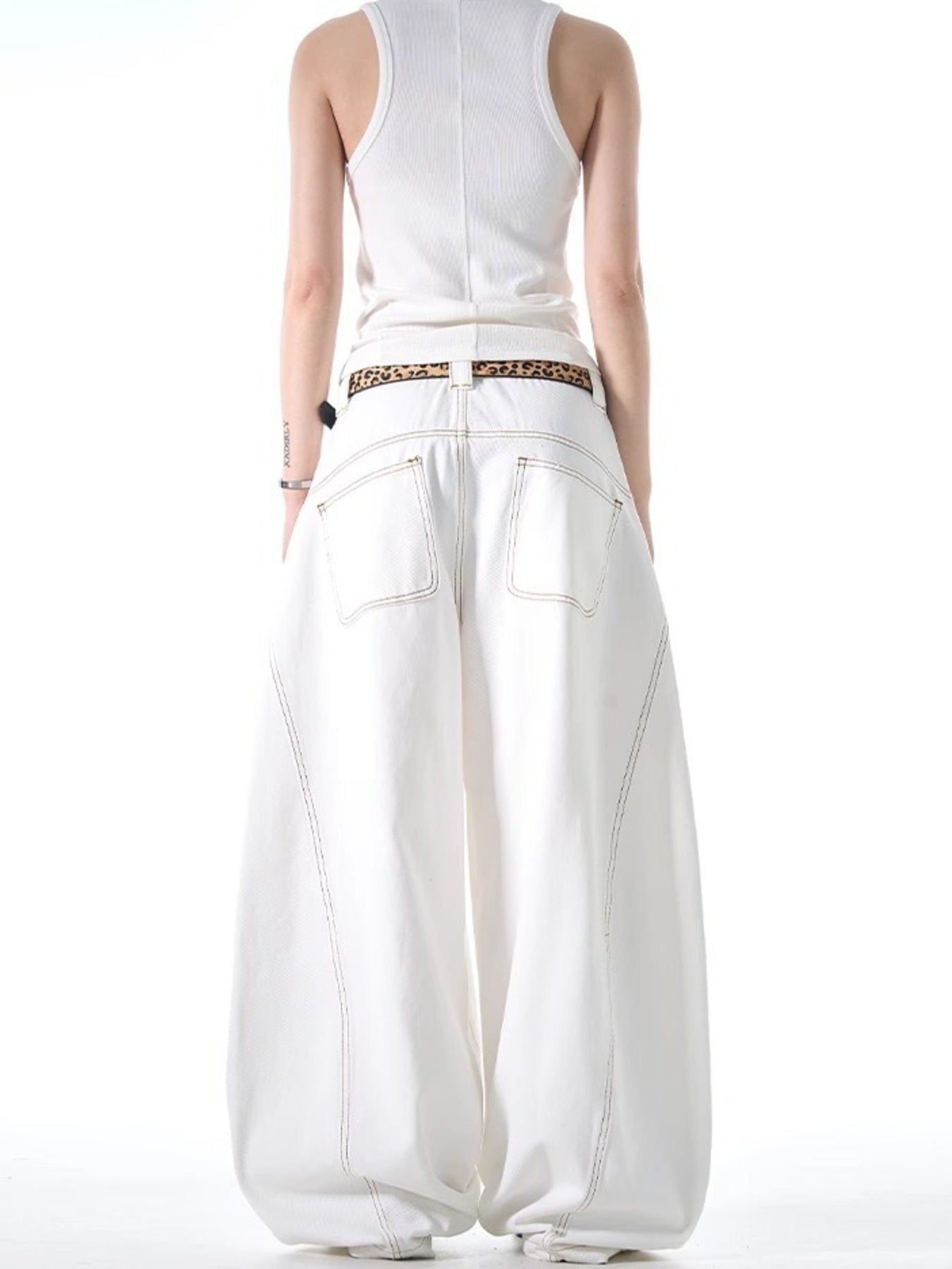 Men's Full Size Wide Leg Jeans with Pockets Plus Size - -