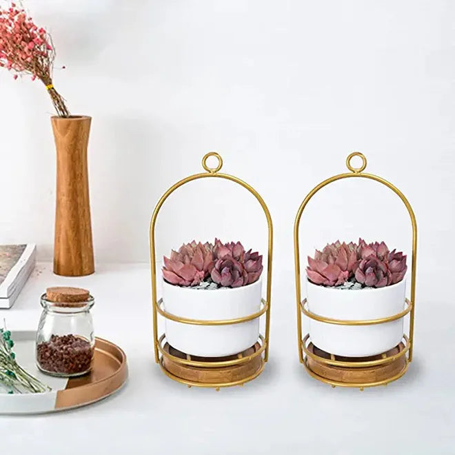 Cute Hanging Planters Ceramic Flower Pot Wind Chimes Plant Holder