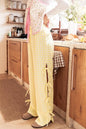 Loose Side Lace-up Casual Pants - Yellow Plaid - pants