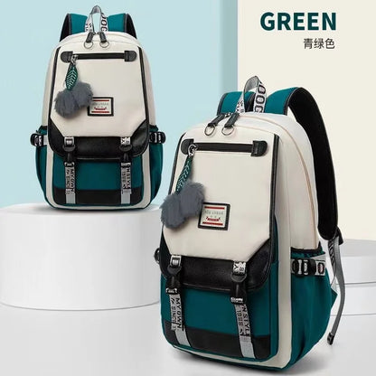 Large School Bags USB Port Canvas Backpack